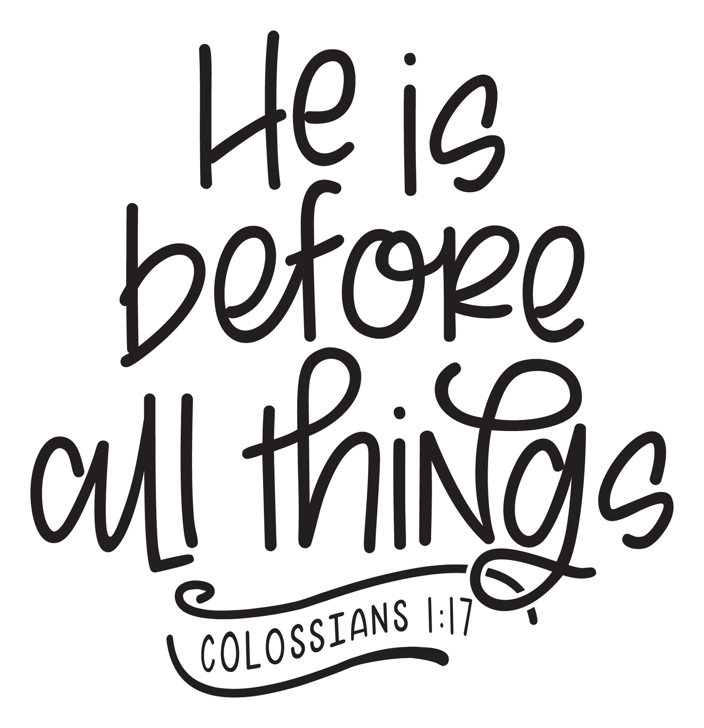 Inspirational Quote "He is Before All Things COIOSSIANS 1:17 Sticker" Motivational Sticker Vinyl Decal Motivation Stickers- 5" Vinyl Sticker Waterproof