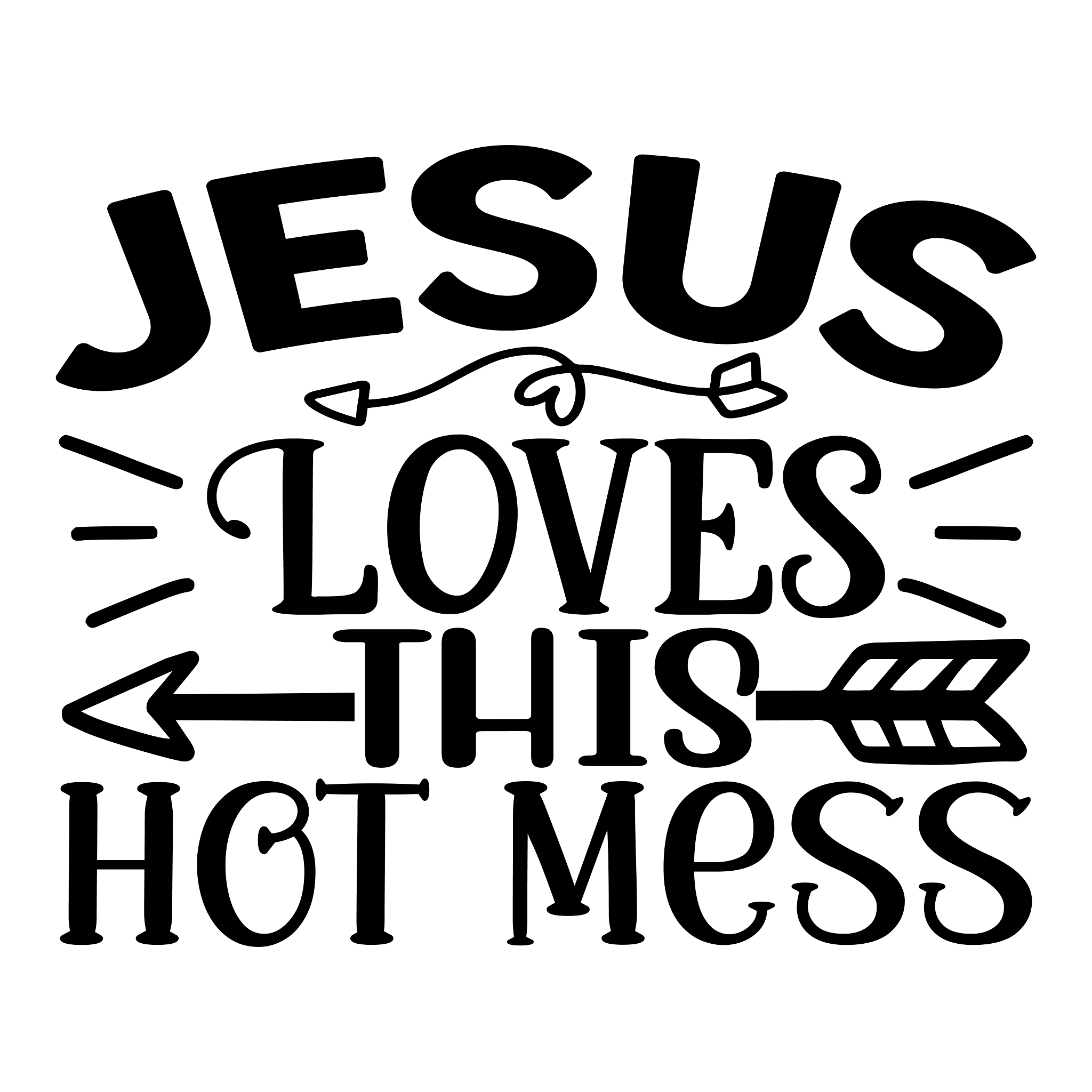 Inspirational Quote "Jesus Loves This Hot Mess" Motivational Sticker Vinyl Decal Motivation Stickers- 5" Vinyl Sticker Waterproof