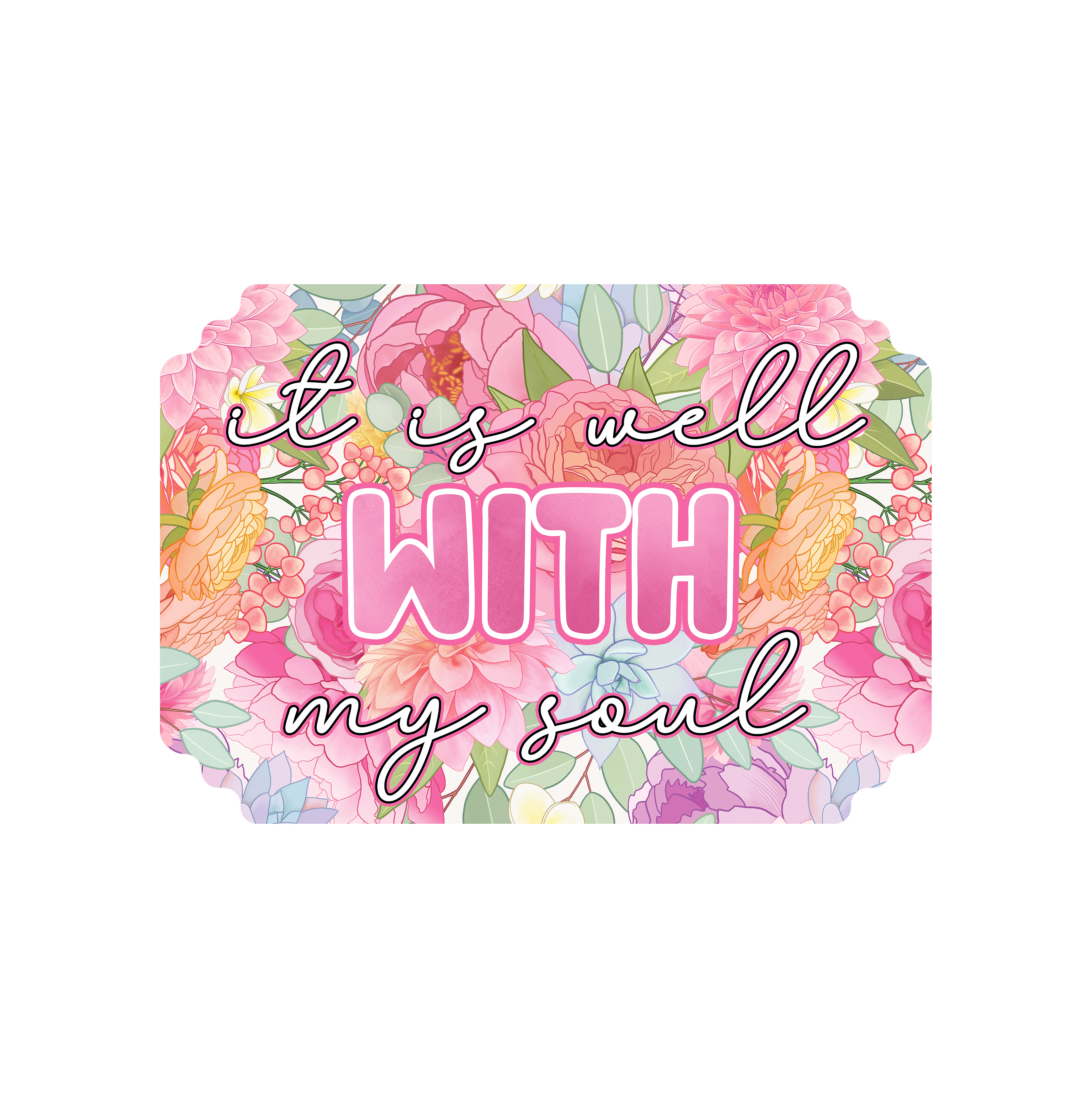 Inspirational Quote "It is Well With My Soul" Motivational Sticker Vinyl Decal Motivation Stickers- 5" Vinyl Sticker Waterproof