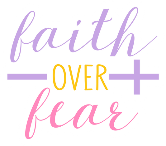 Inspirational Quote "Faith Over Fear, Sticker Gift" Motivational Sticker Vinyl Decal Motivation Stickers- 5" Vinyl Sticker Waterproof