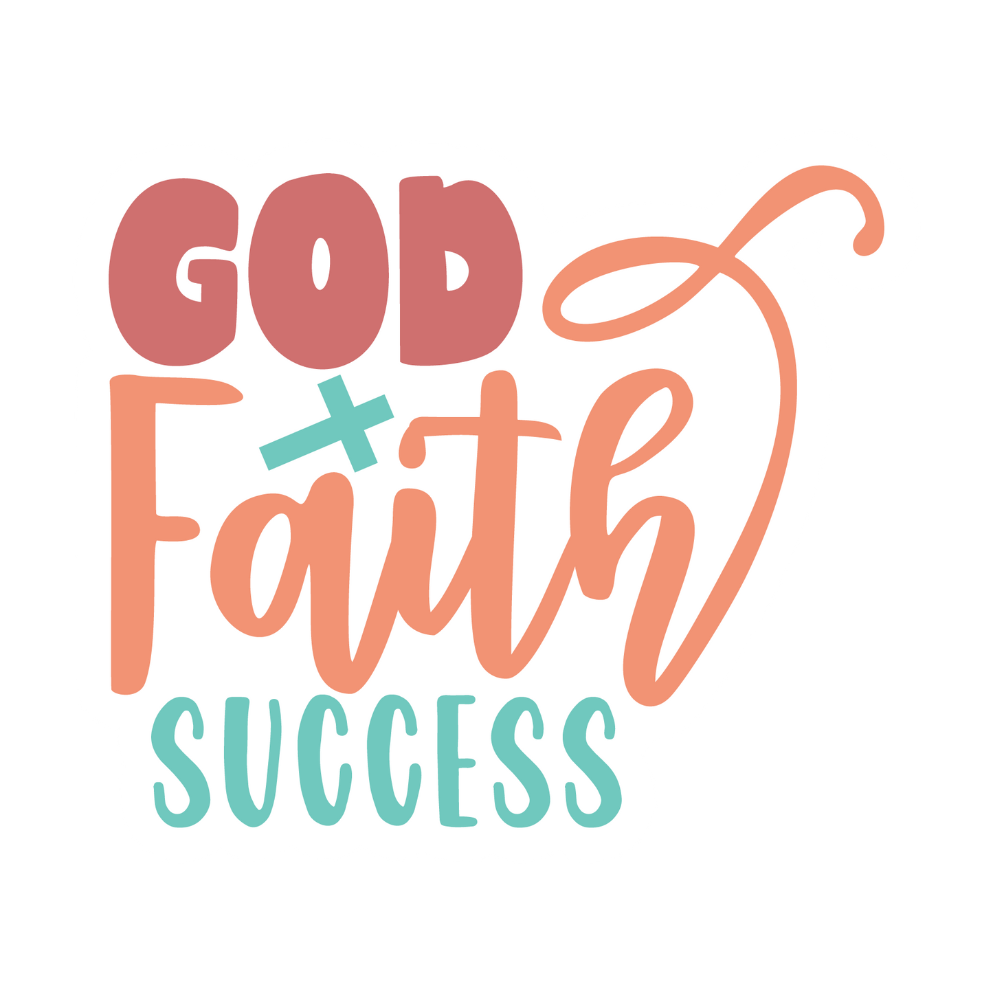 Inspirational Quote "God Faith Success, Sticker Gift" Motivational Sticker Vinyl Decal Motivation Stickers- 5" Vinyl Sticker Waterproof