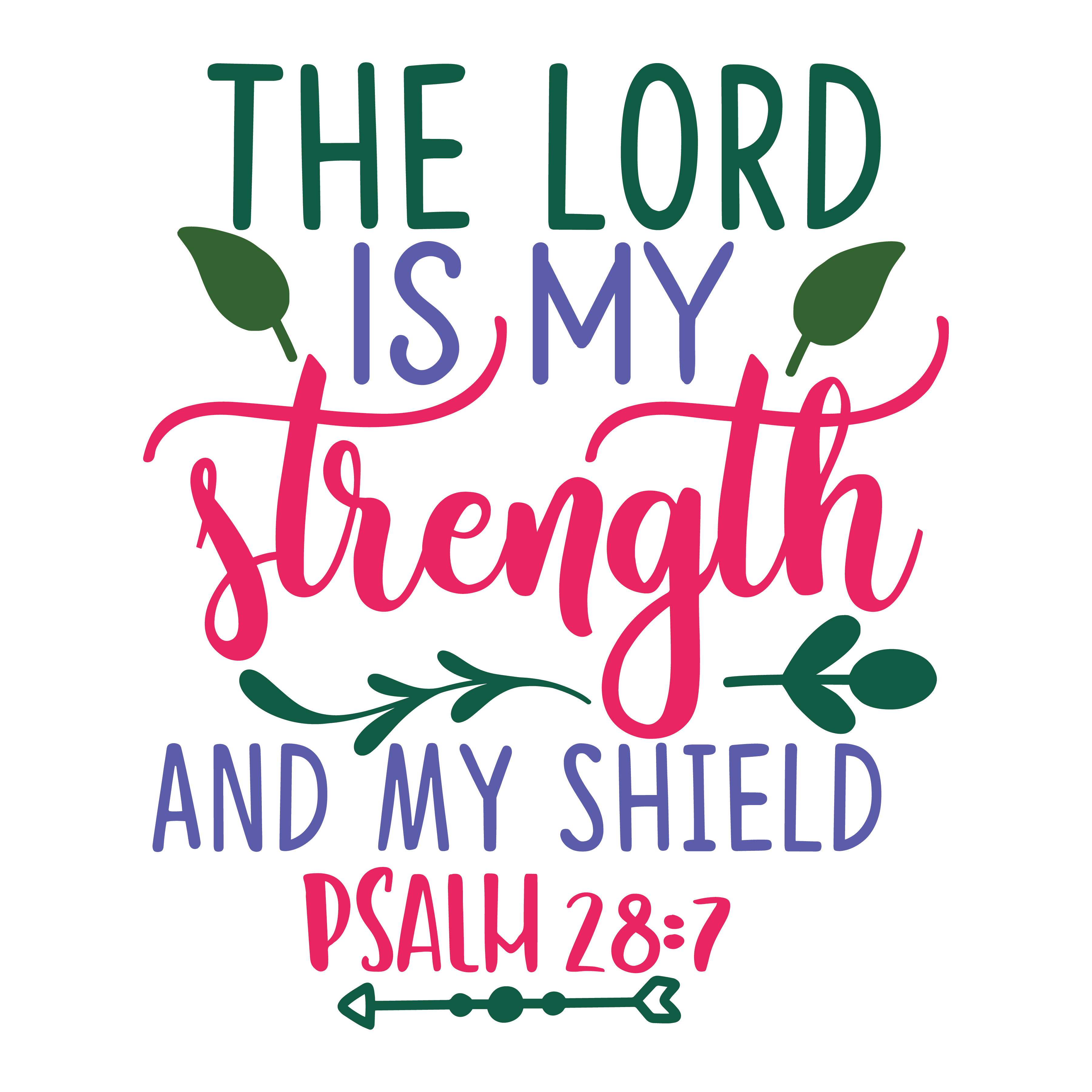 Inspirational Quote "The Lord is My Strength And My Shield PSALM 28:7, Sticker Gift" Motivational Sticker Vinyl Decal Motivation Stickers- 5" Vinyl Sticker Waterproof